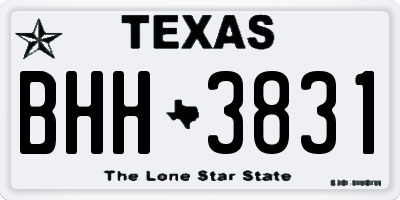 TX license plate BHH3831