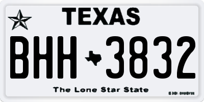 TX license plate BHH3832