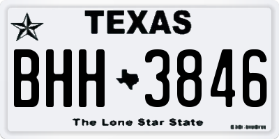 TX license plate BHH3846