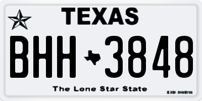TX license plate BHH3848