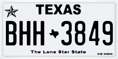 TX license plate BHH3849