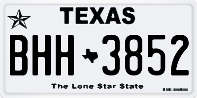 TX license plate BHH3852