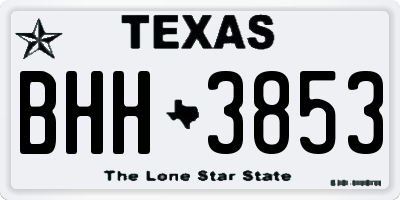 TX license plate BHH3853