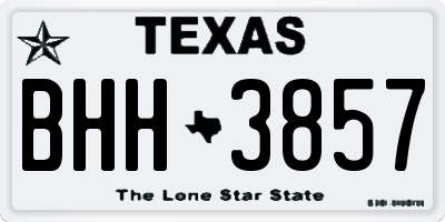 TX license plate BHH3857