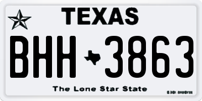 TX license plate BHH3863