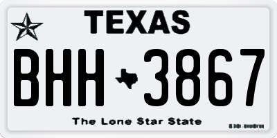 TX license plate BHH3867