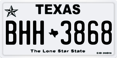 TX license plate BHH3868