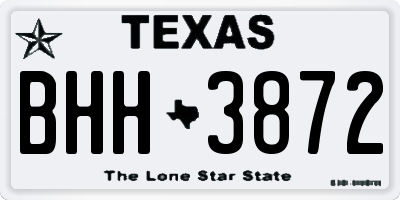 TX license plate BHH3872
