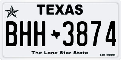 TX license plate BHH3874
