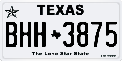 TX license plate BHH3875