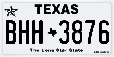 TX license plate BHH3876