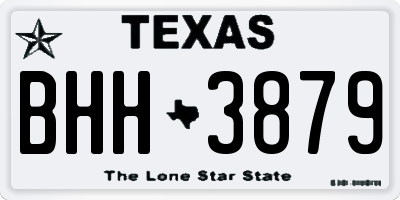 TX license plate BHH3879