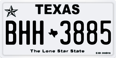 TX license plate BHH3885