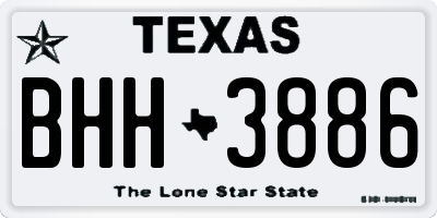 TX license plate BHH3886