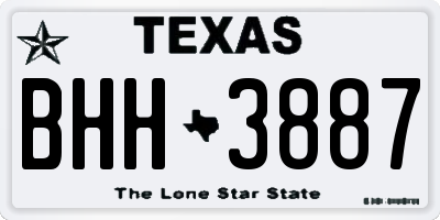 TX license plate BHH3887