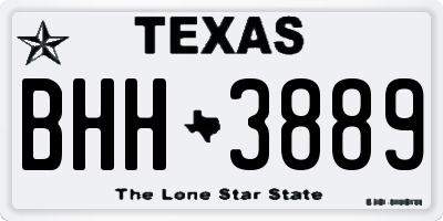TX license plate BHH3889