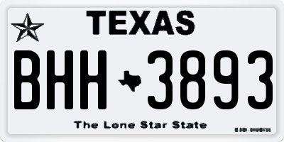 TX license plate BHH3893