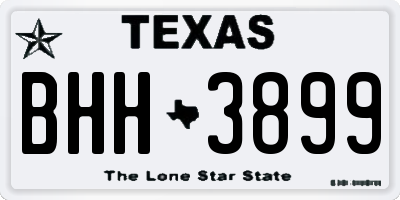 TX license plate BHH3899