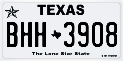 TX license plate BHH3908
