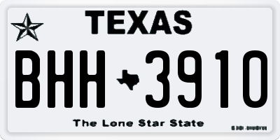 TX license plate BHH3910