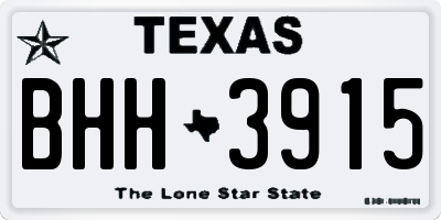 TX license plate BHH3915