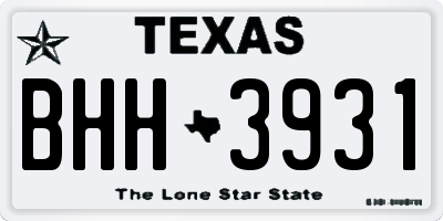 TX license plate BHH3931