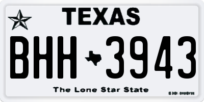 TX license plate BHH3943