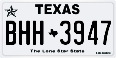 TX license plate BHH3947