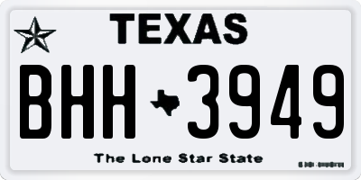 TX license plate BHH3949
