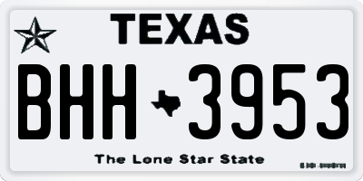 TX license plate BHH3953