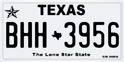 TX license plate BHH3956