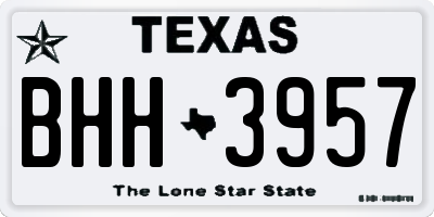 TX license plate BHH3957