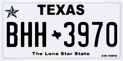 TX license plate BHH3970