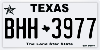 TX license plate BHH3977