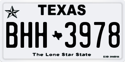 TX license plate BHH3978