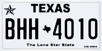 TX license plate BHH4010