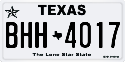 TX license plate BHH4017