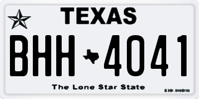 TX license plate BHH4041
