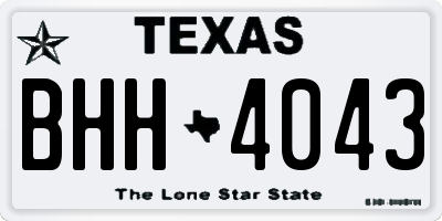 TX license plate BHH4043