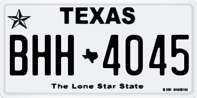 TX license plate BHH4045