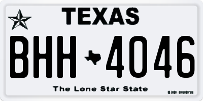 TX license plate BHH4046