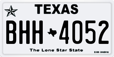 TX license plate BHH4052