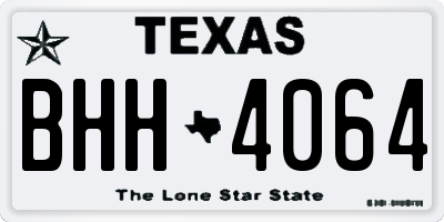 TX license plate BHH4064
