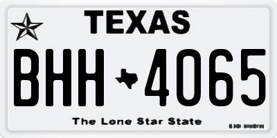 TX license plate BHH4065