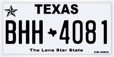 TX license plate BHH4081