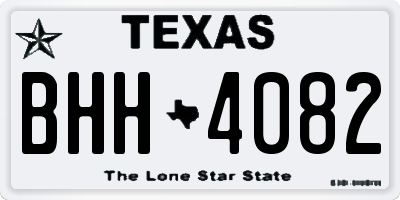 TX license plate BHH4082