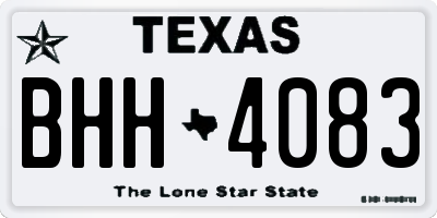 TX license plate BHH4083