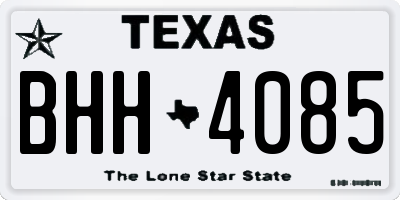 TX license plate BHH4085