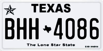 TX license plate BHH4086