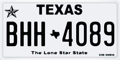 TX license plate BHH4089